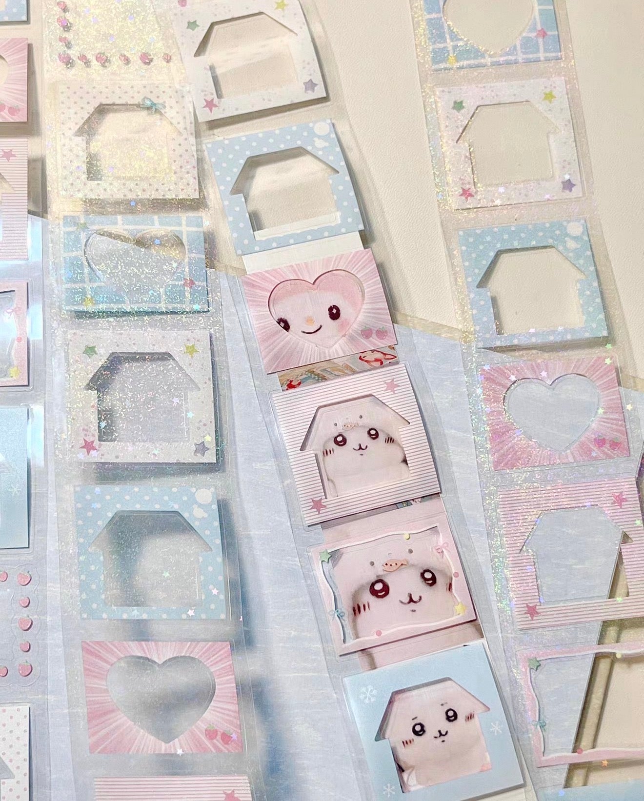 {heart bunny} glittery pet frames kiss cut tape