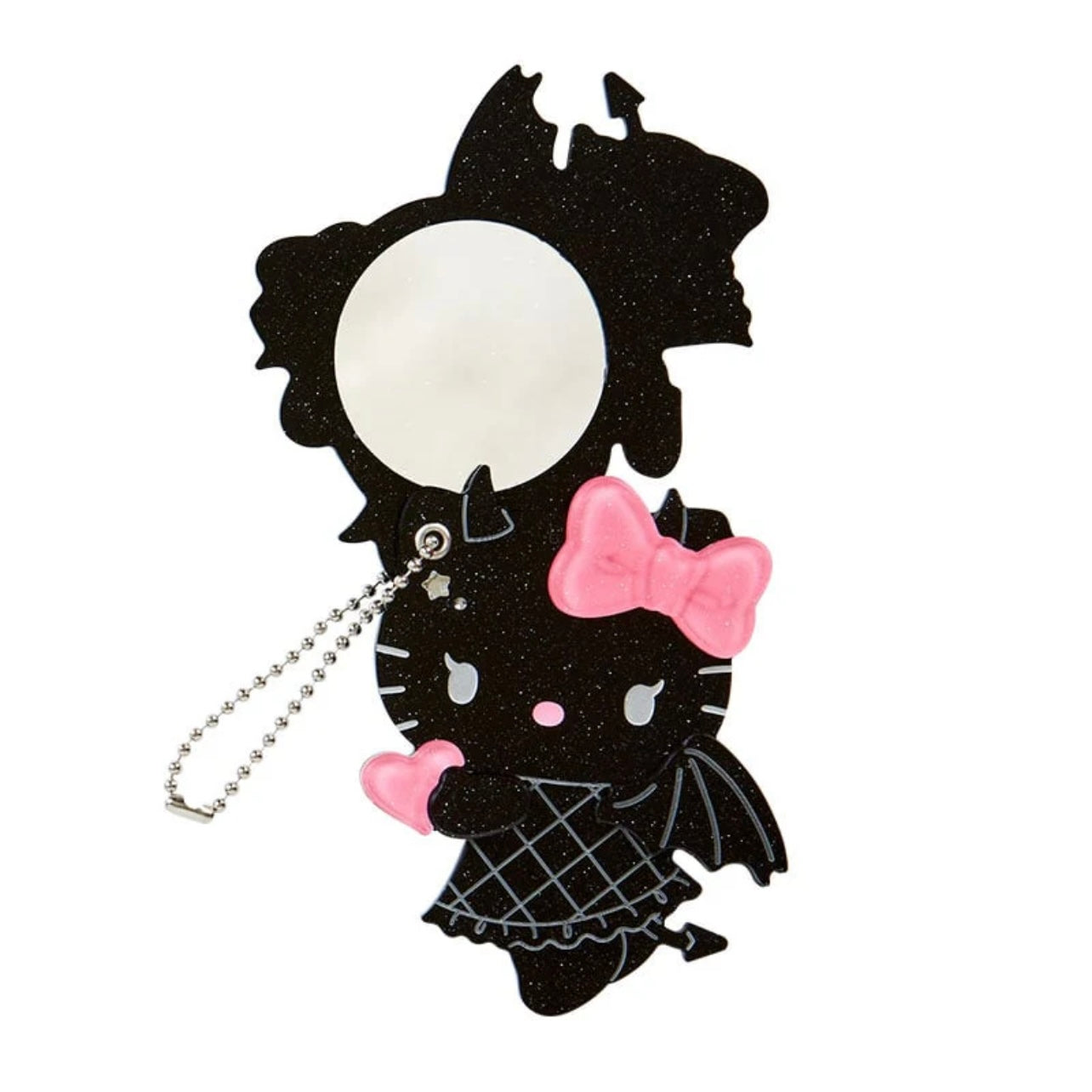 {JAPAN} hello kitty angel & little devil slide mirror keychain (devil)