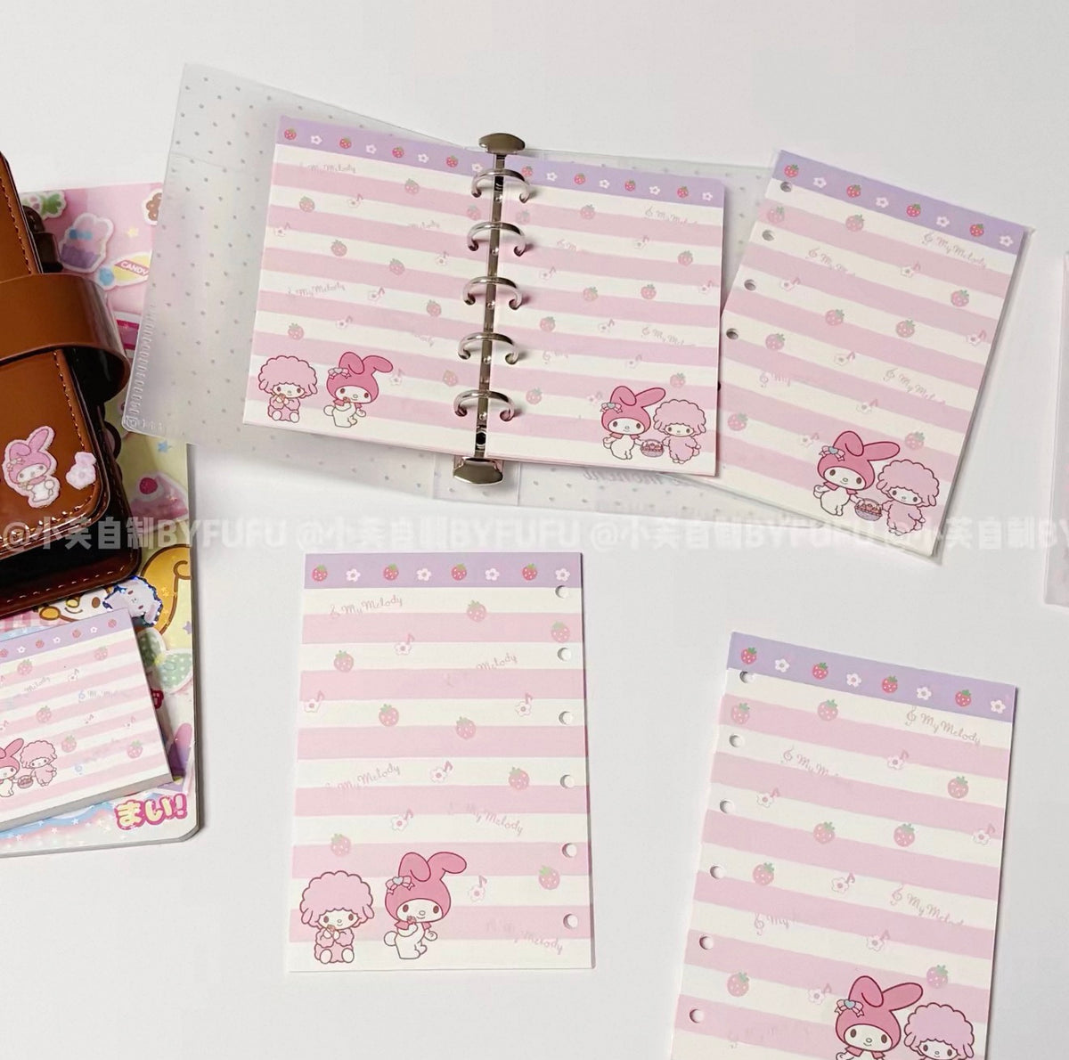 {byfufu} my melody and piano striped strawberry a7/m5 refill