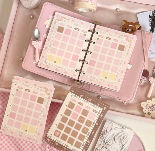 {eating cookies} m5/a7 rose flower weekly binder refill set