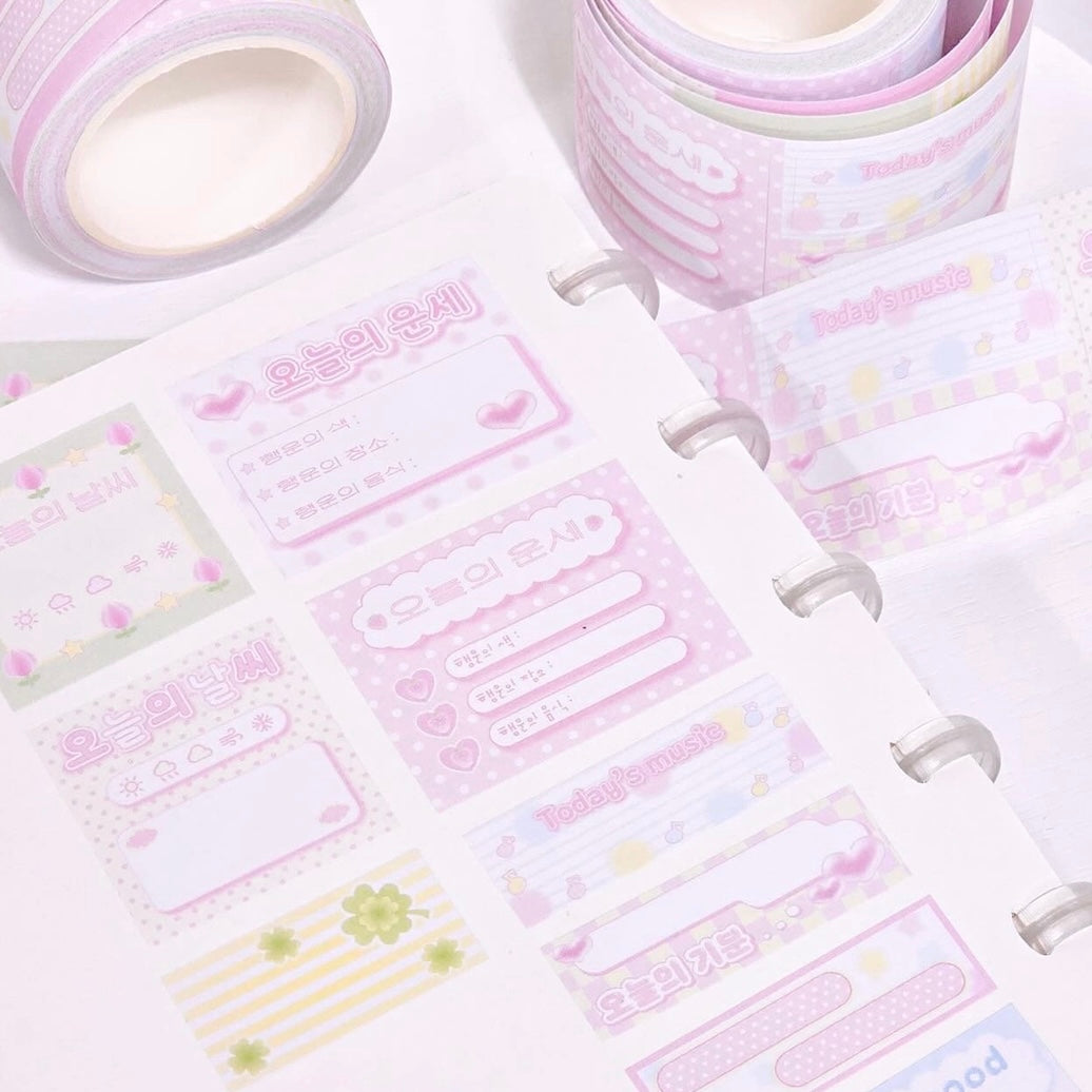 {pearly button} kiss cut masking tape