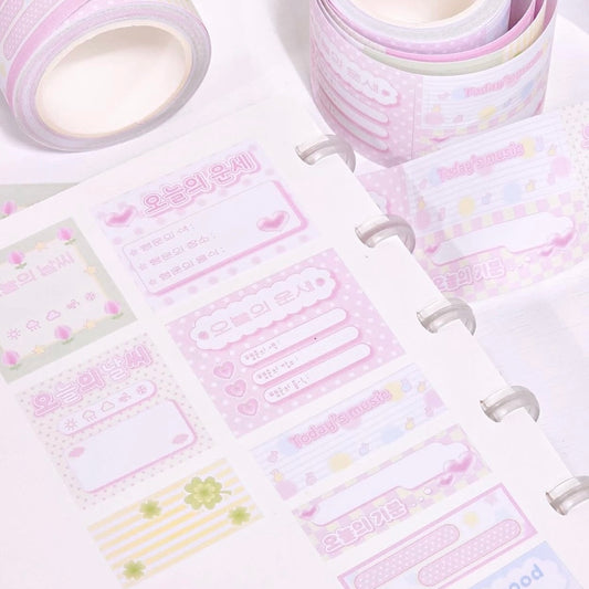 {pearly button} kiss cut masking tape