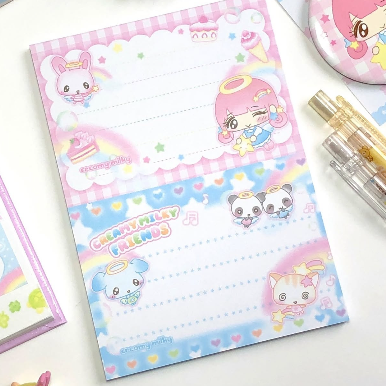 {creamy milky} twinkle friends large memo pad