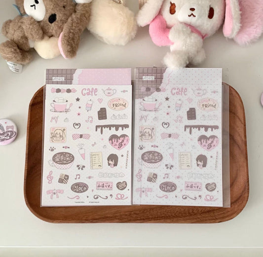 {all4u} choco love story sticker sheet