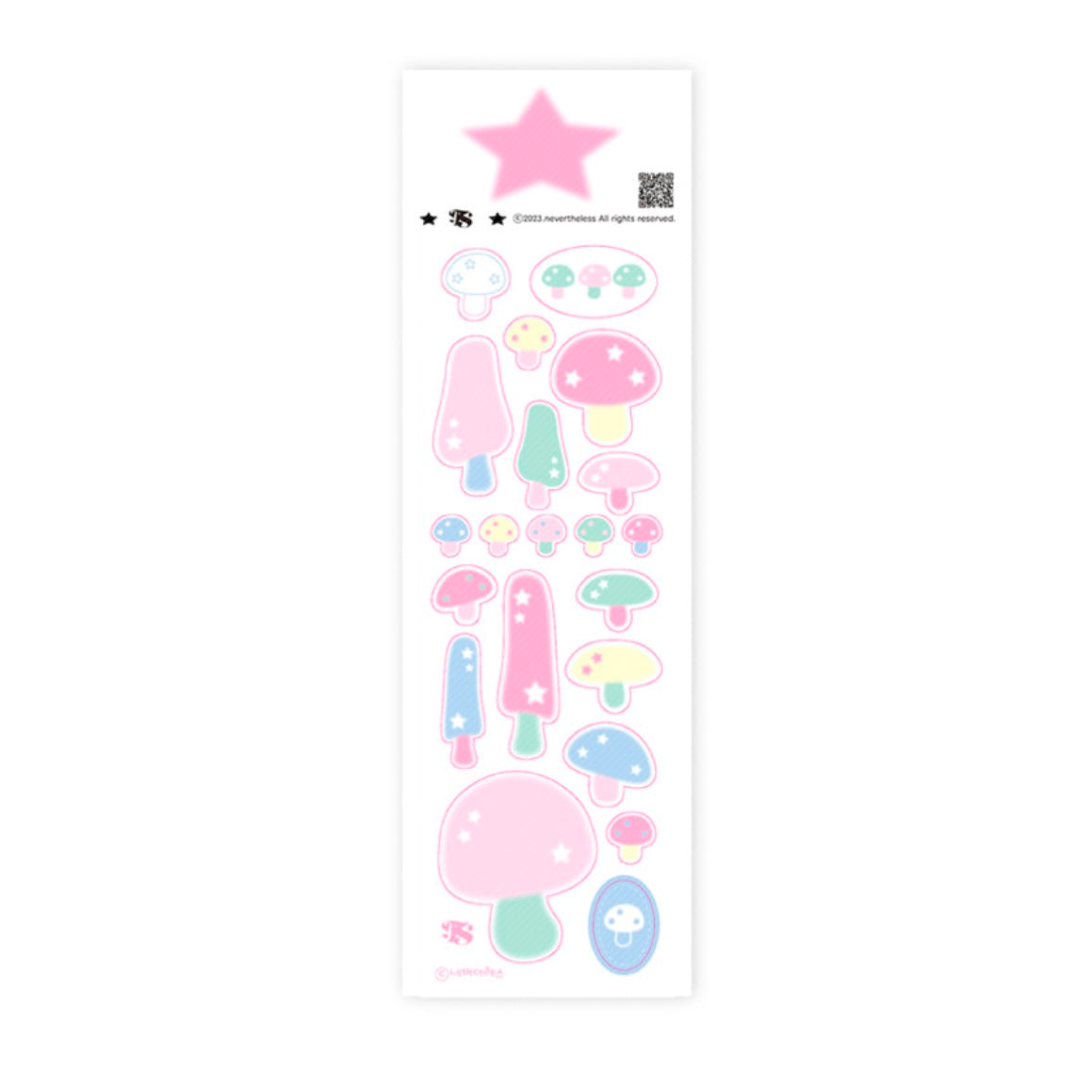 {nevertheless} pastel mushroom sticker