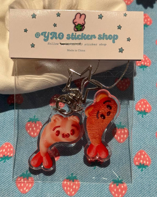 {YAO} fried shrimp acrylic keychain