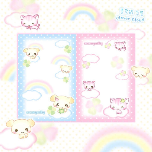 {creamy milky} clover cat memo pad