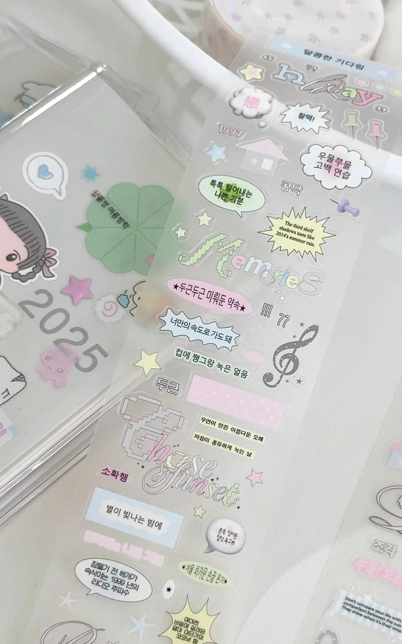 {intomyvibe} mixed text kiss cut tape