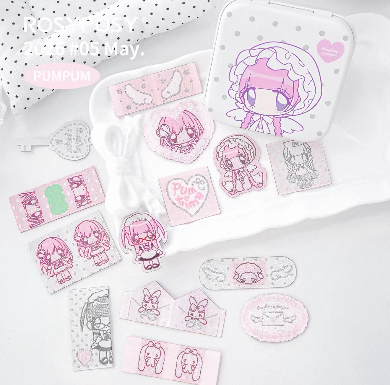 {rosyposy} x pumpum patch tin set