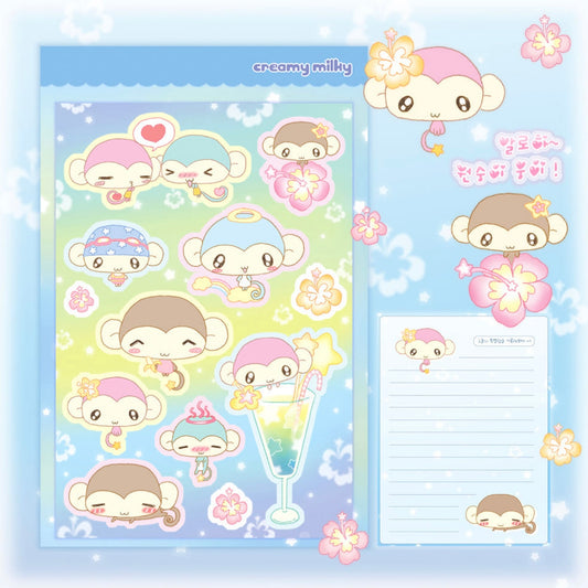 {creamy milky} aloha monkey sticker