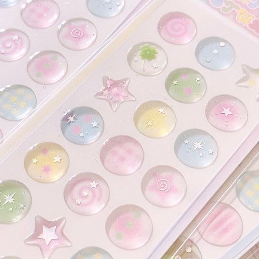 {pearly button} pastel button epoxy