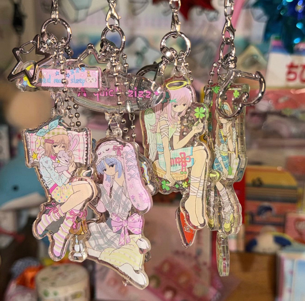 {YAO} lucky sleep acrylic keychains