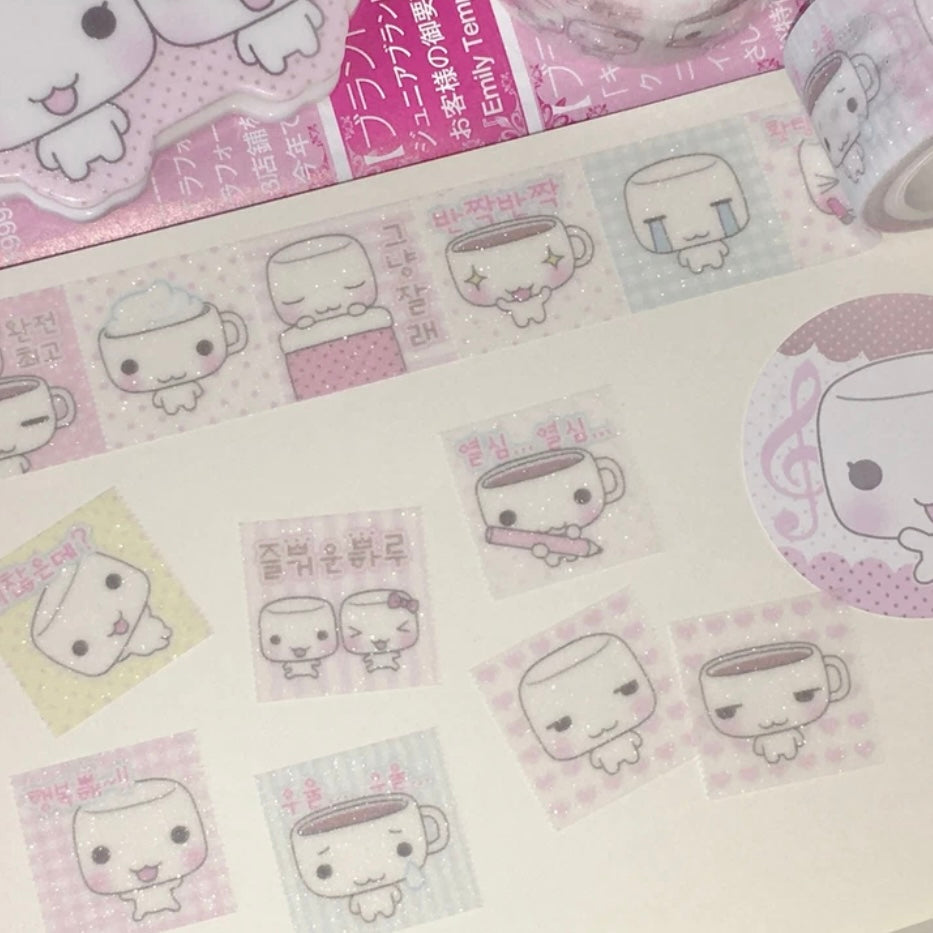 {wanso club} mashi and coco glittery easy tear washi tape