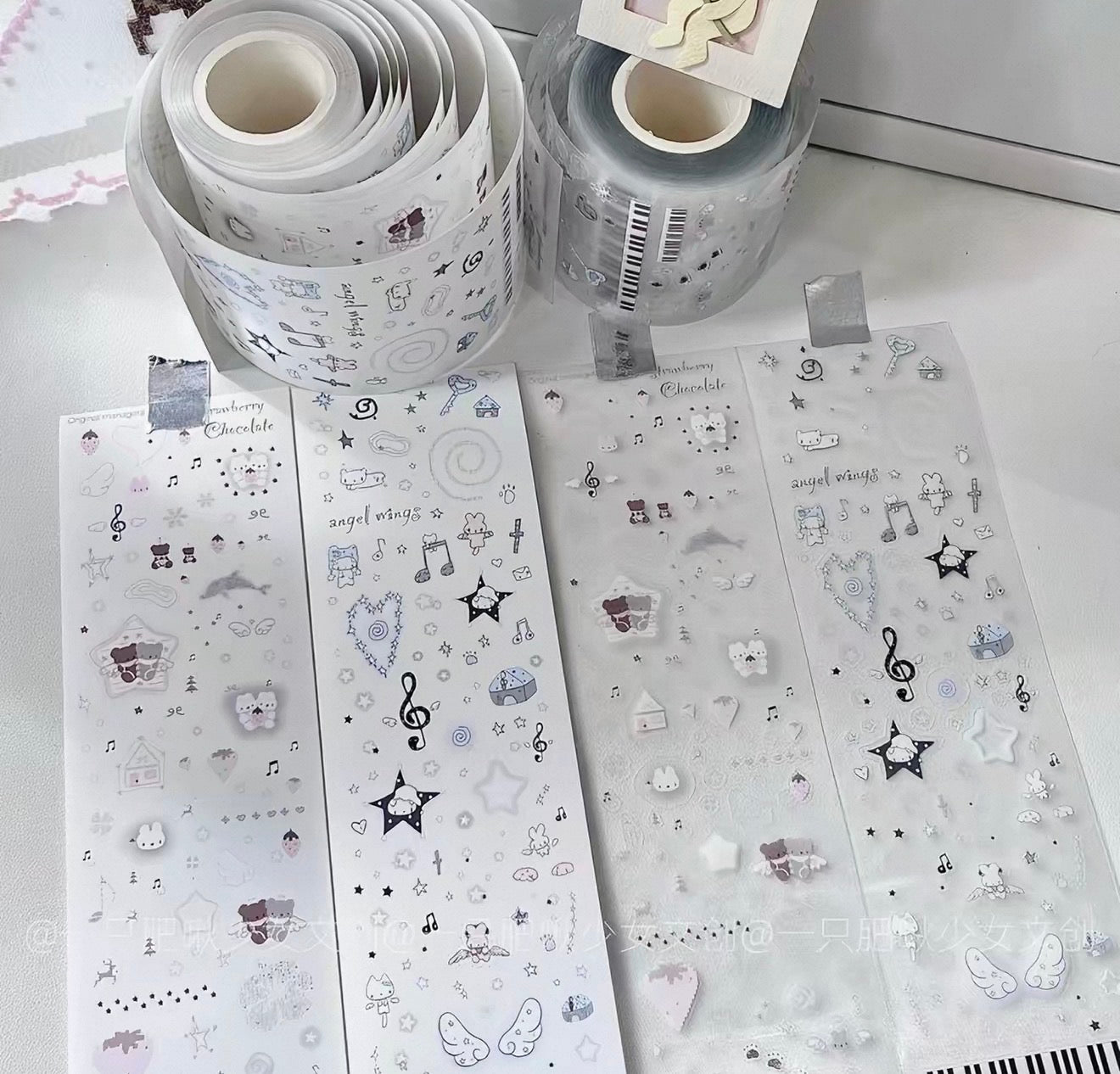 {snow bunny island} angel deco kiss cut tape