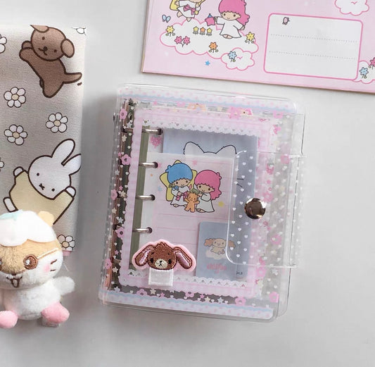 {yummylist} m5 glitter little small blue flower binder