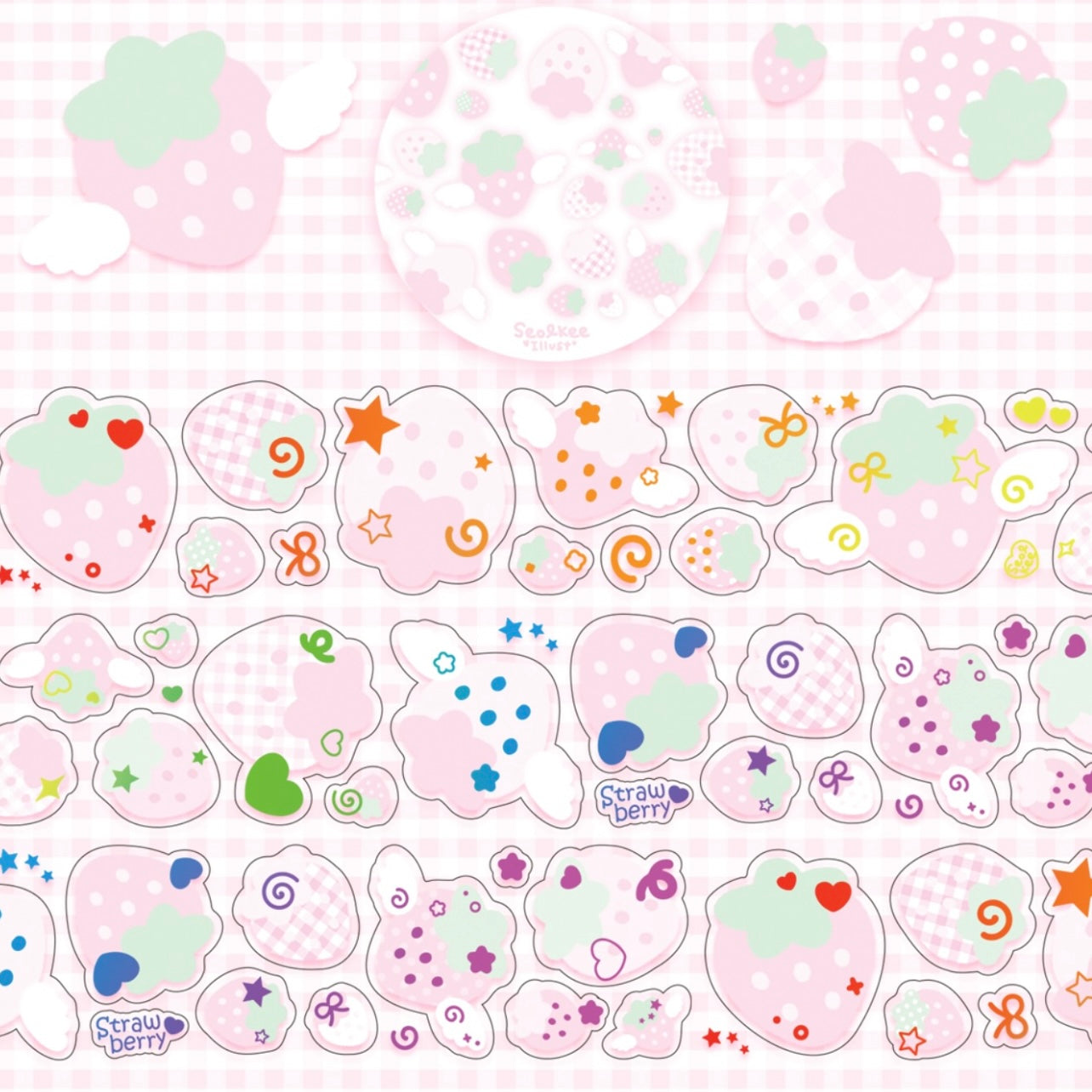 {seolkee illust} angel berry kiss cut tape