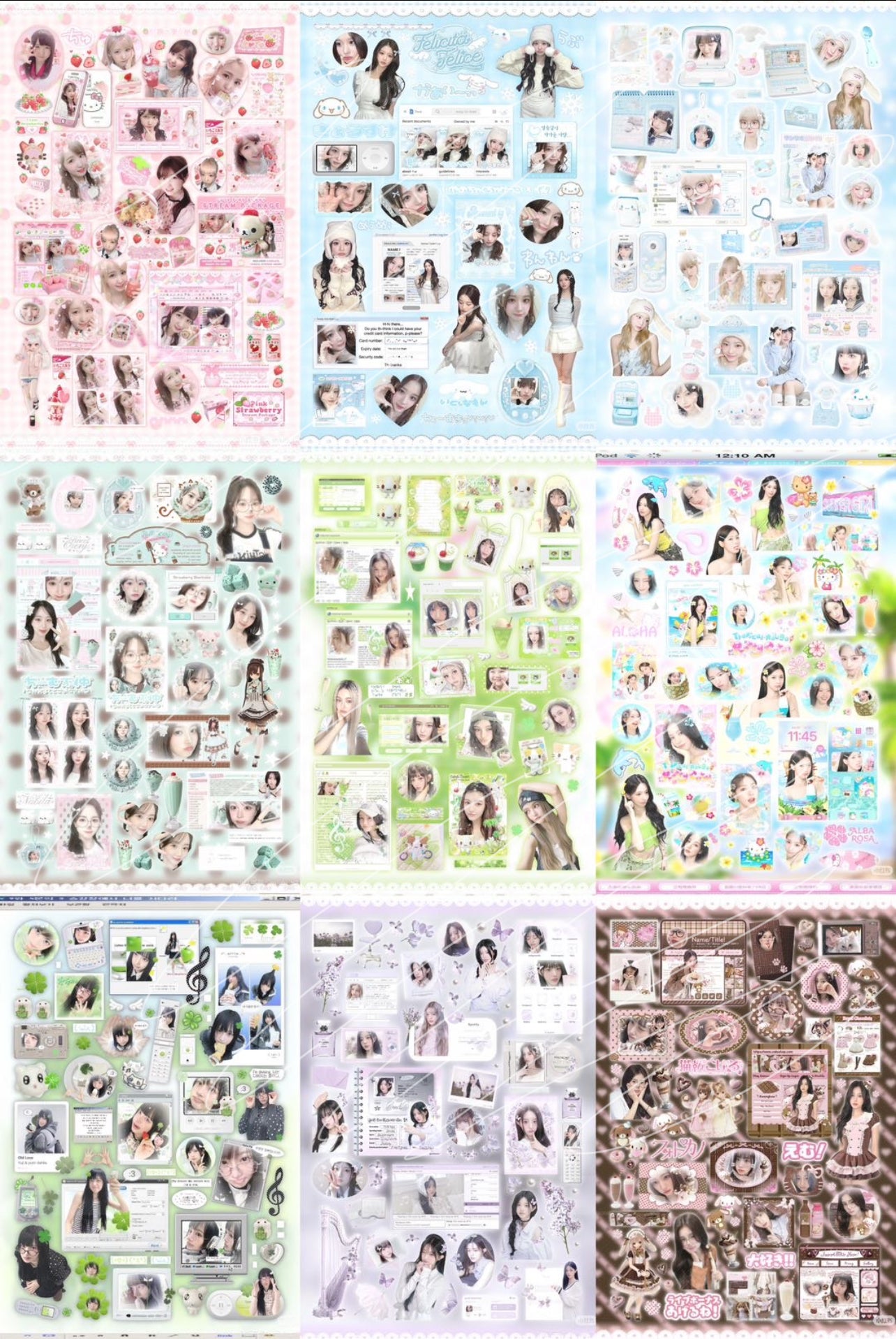 {c-贴纸书} 50 page lucky grass melody girl group sticker book