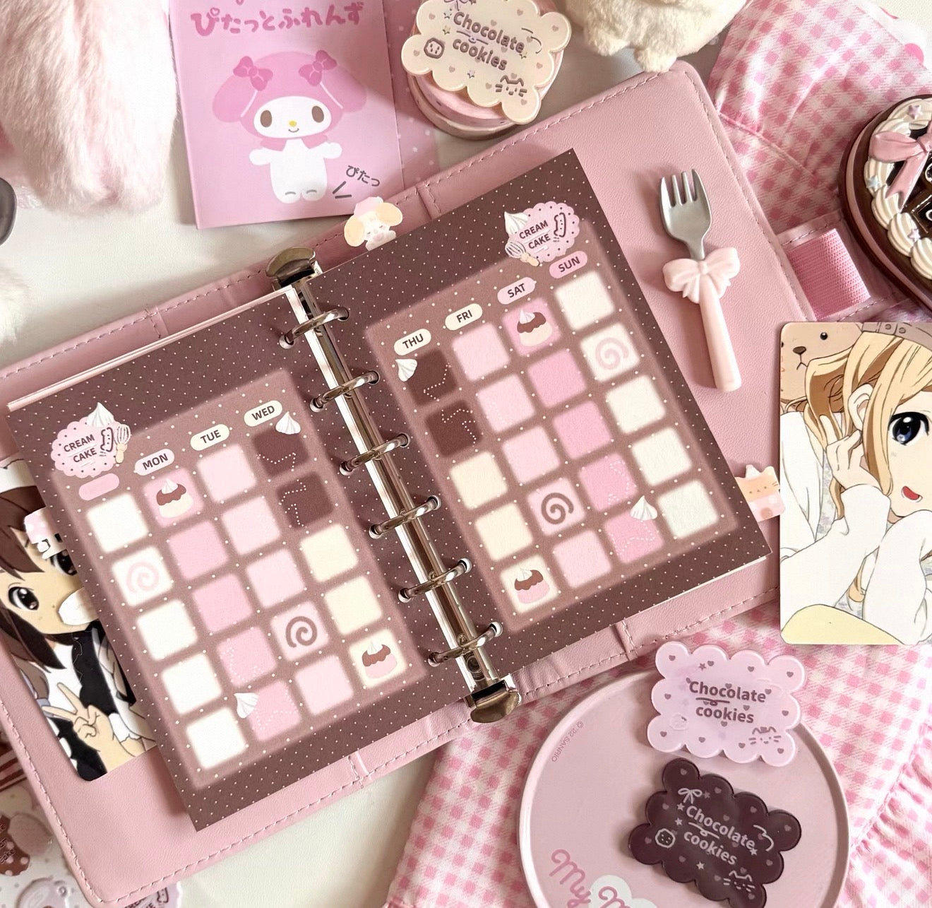 {eating cookies} m5/a7 cream cake weekly binder refill set