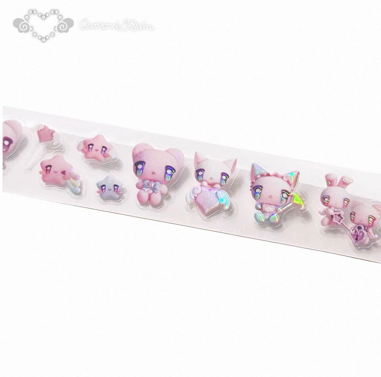 {caramel rain} starrytales holographic kiss cut tape