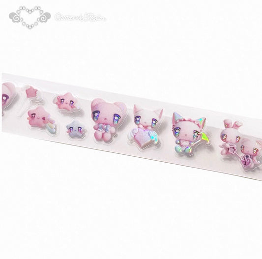 {caramel rain} starrytales holographic kiss cut tape