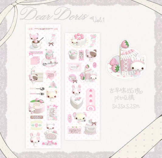 {DearDoris} ancient cake rose kiss cut tape