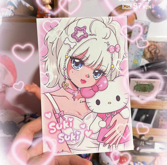 {sanwenmao} kitty postcard