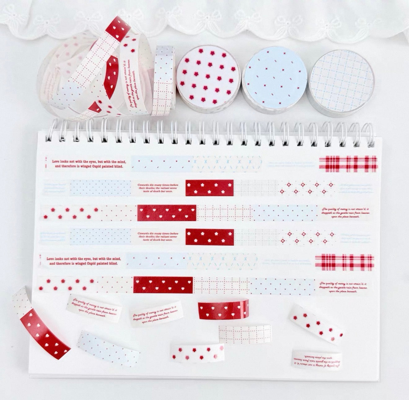 {bali studio} red and blue stitching tape
