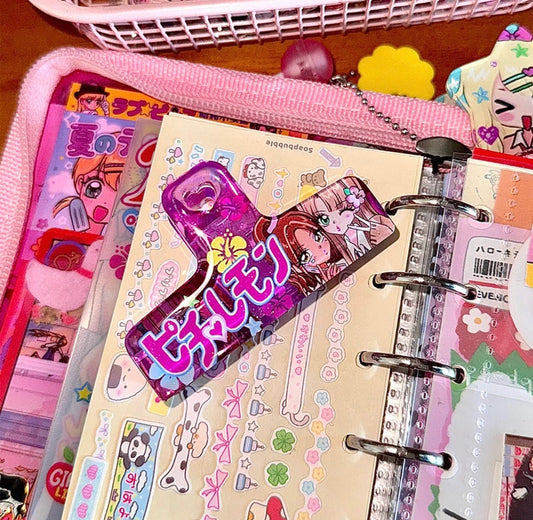 {sanwenmao} hawaiian glitter epoxy clip (2 types pink)