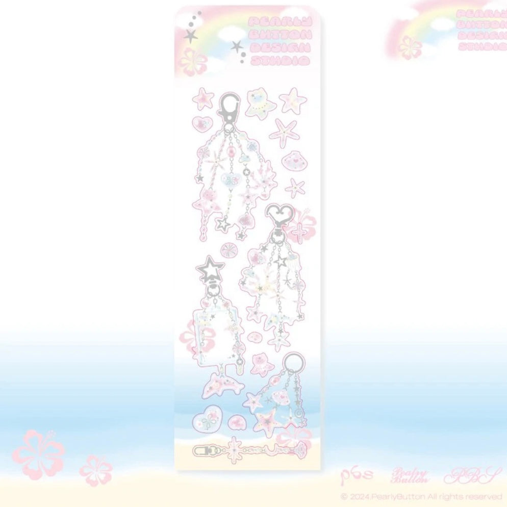 {pearly button} summer daily keyring