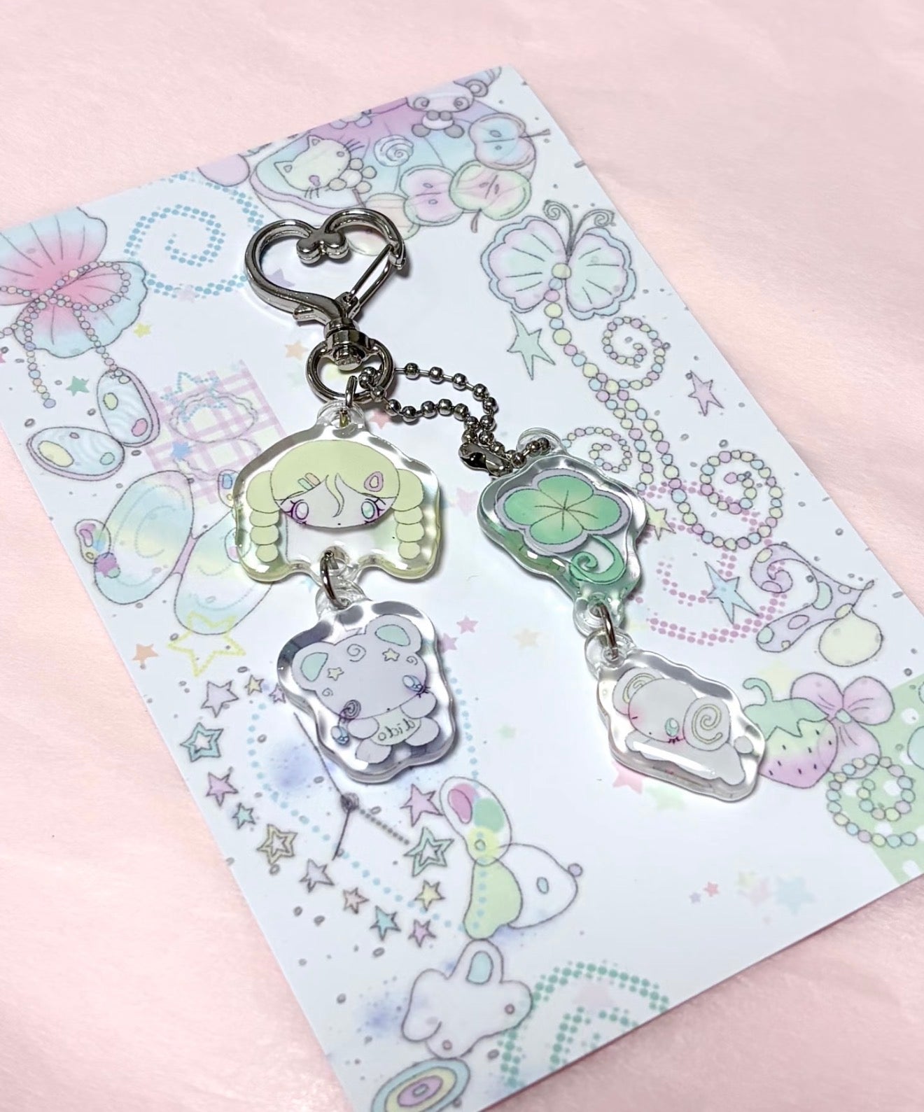 {ssnuggle} strange animal layered keychain