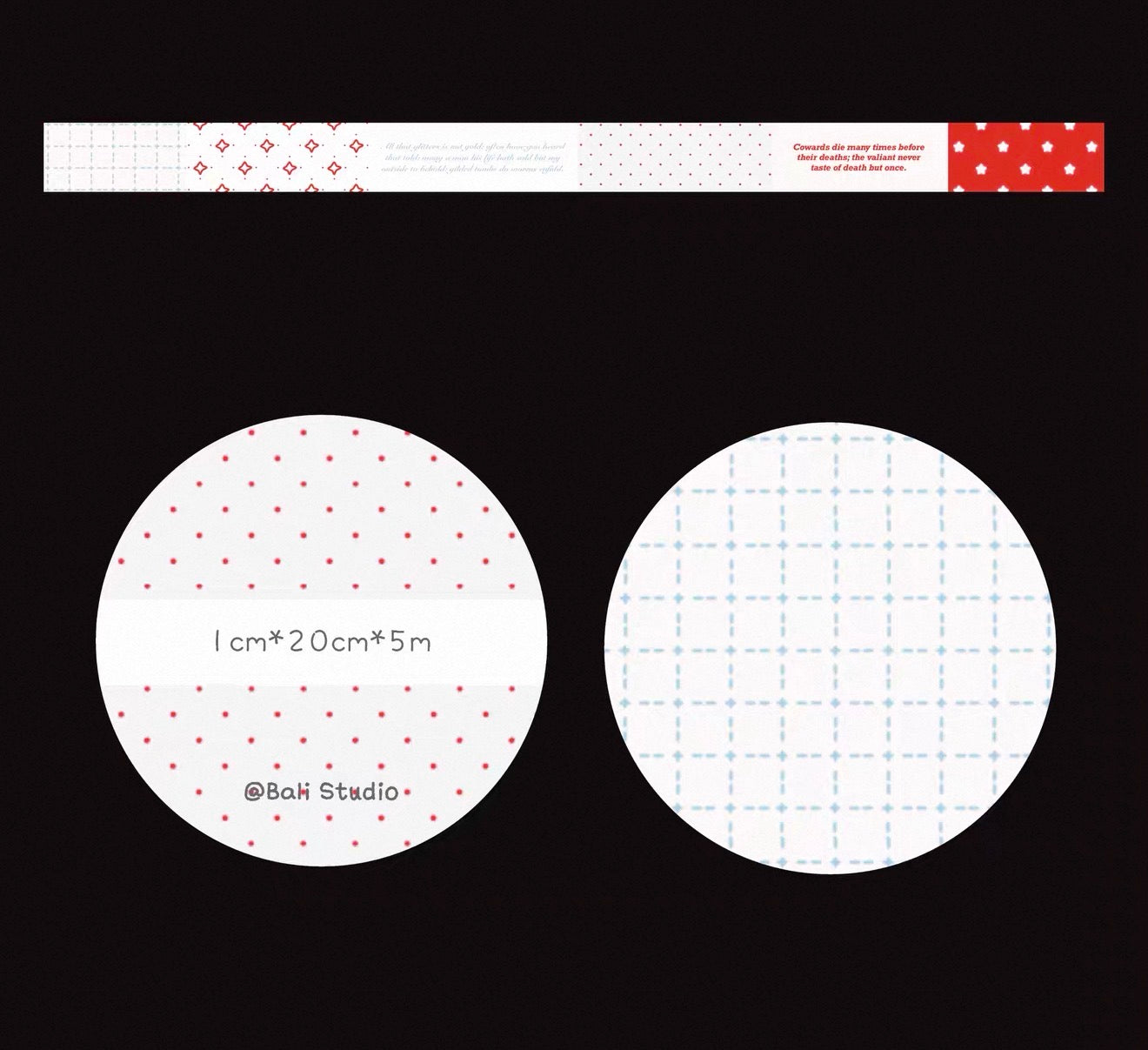 {bali studio} red and blue stitching tape