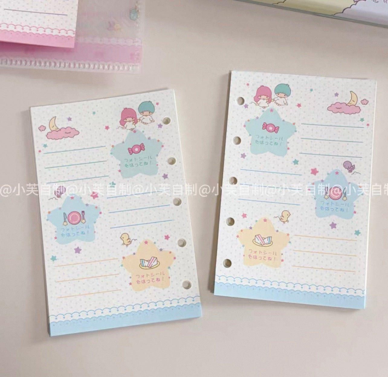 {byfufu} little twin stars pastel rainbow a7/m5 refill paper