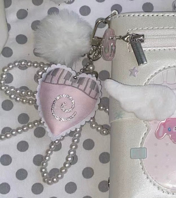 {becood} felt heart keychain