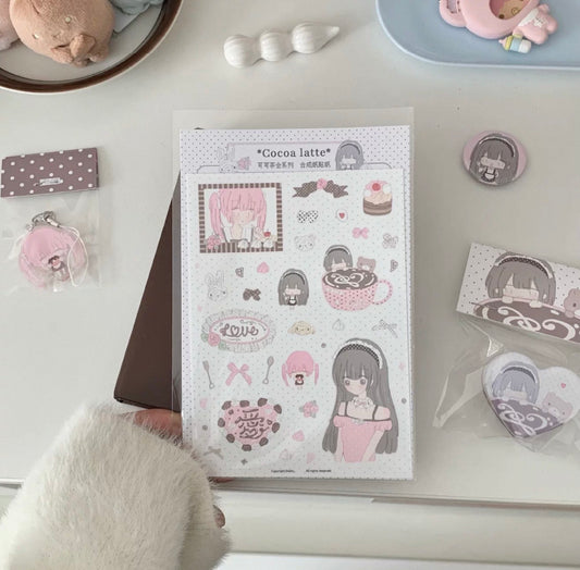 {all4u} cocoa tea party sticker sheet