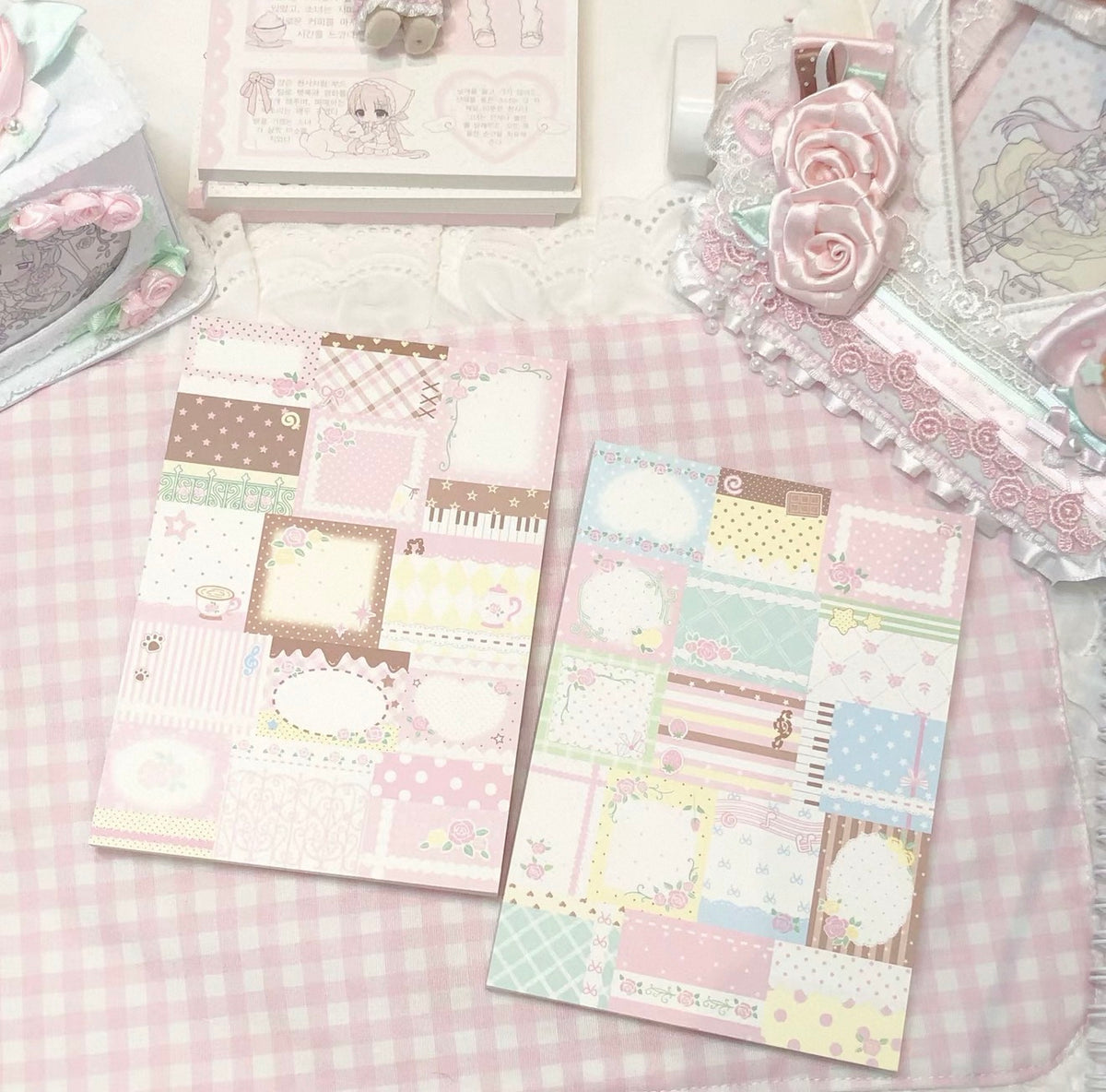 {DearDoris} rose garden 50p memo pad