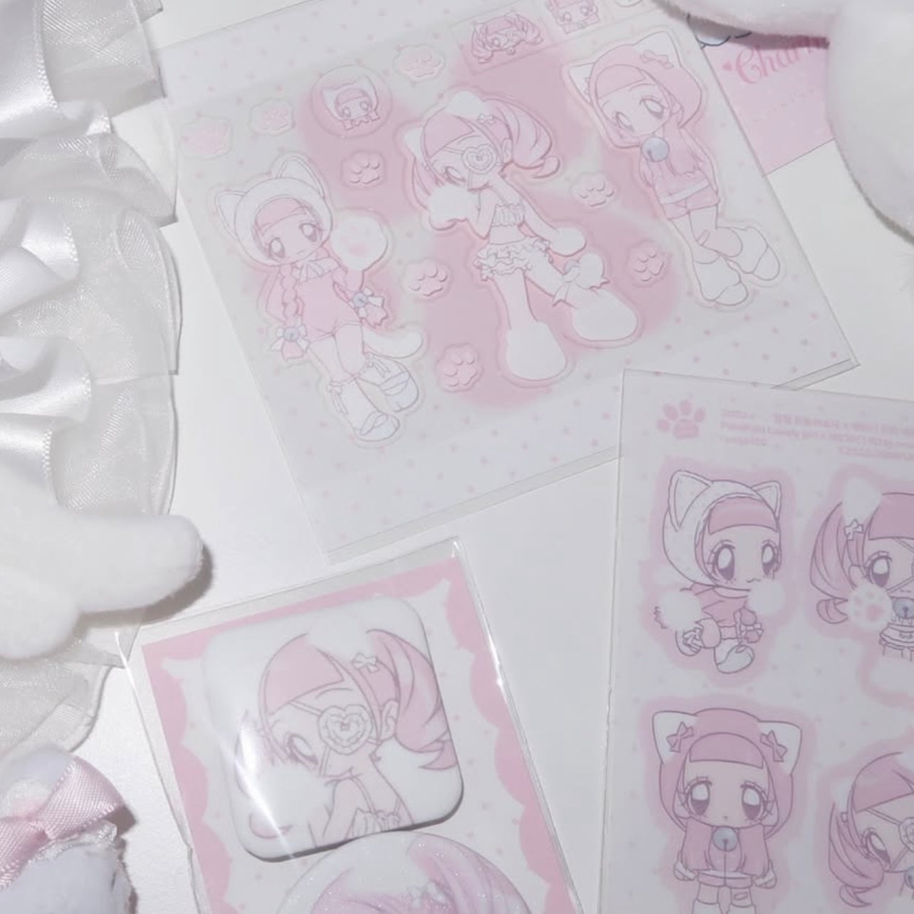 {pumpum} kitty revolution clear square sticker