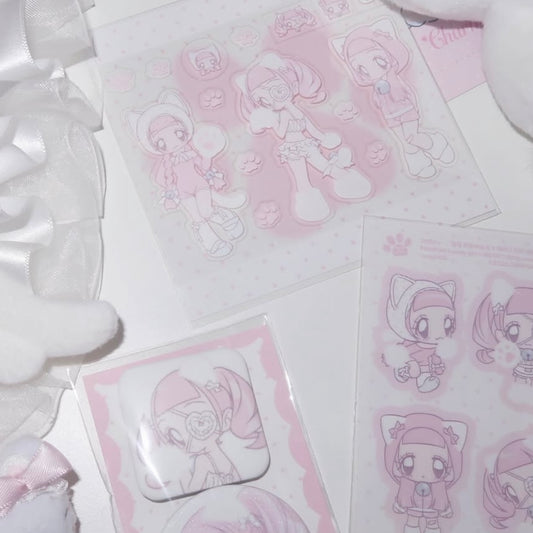 {pumpum} kitty revolution clear square sticker