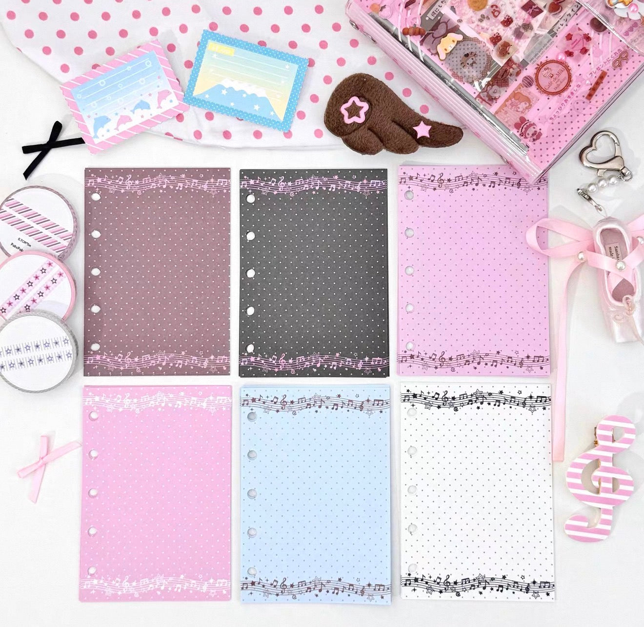 {pakupaku} m5 polkadots and music notes refill set