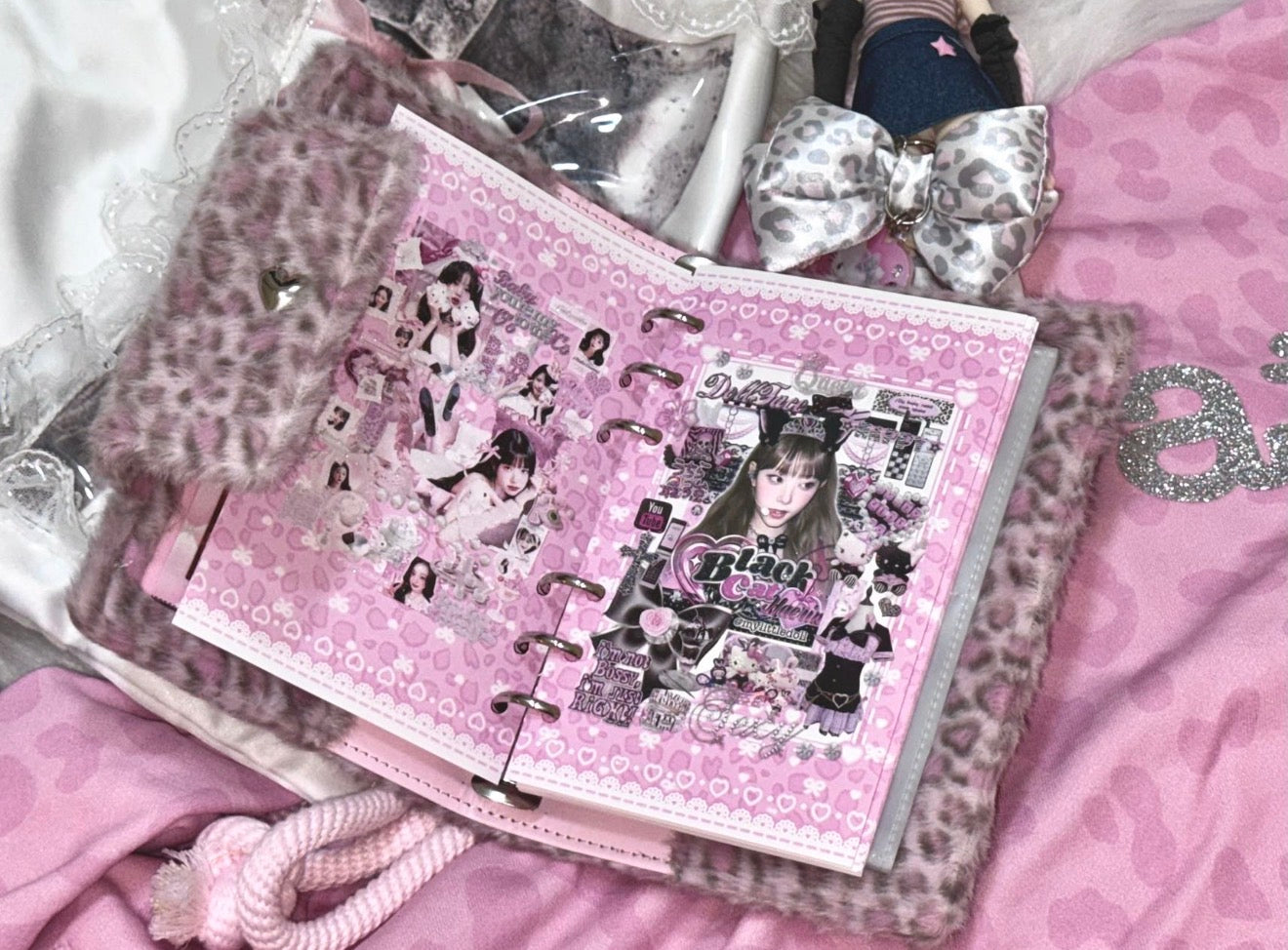 {yomi} a6 pink print fluffy binder