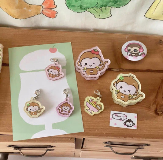{heart bunny} monkey bear clip/strap