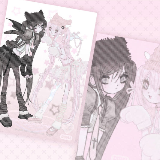 {domi world} black pink postcard