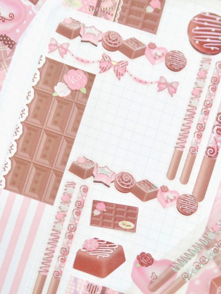 {pearly button} pink rose cocoa set