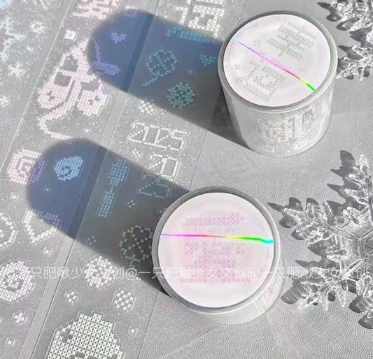 {snow bunny island} three color pixel kiss cut tape