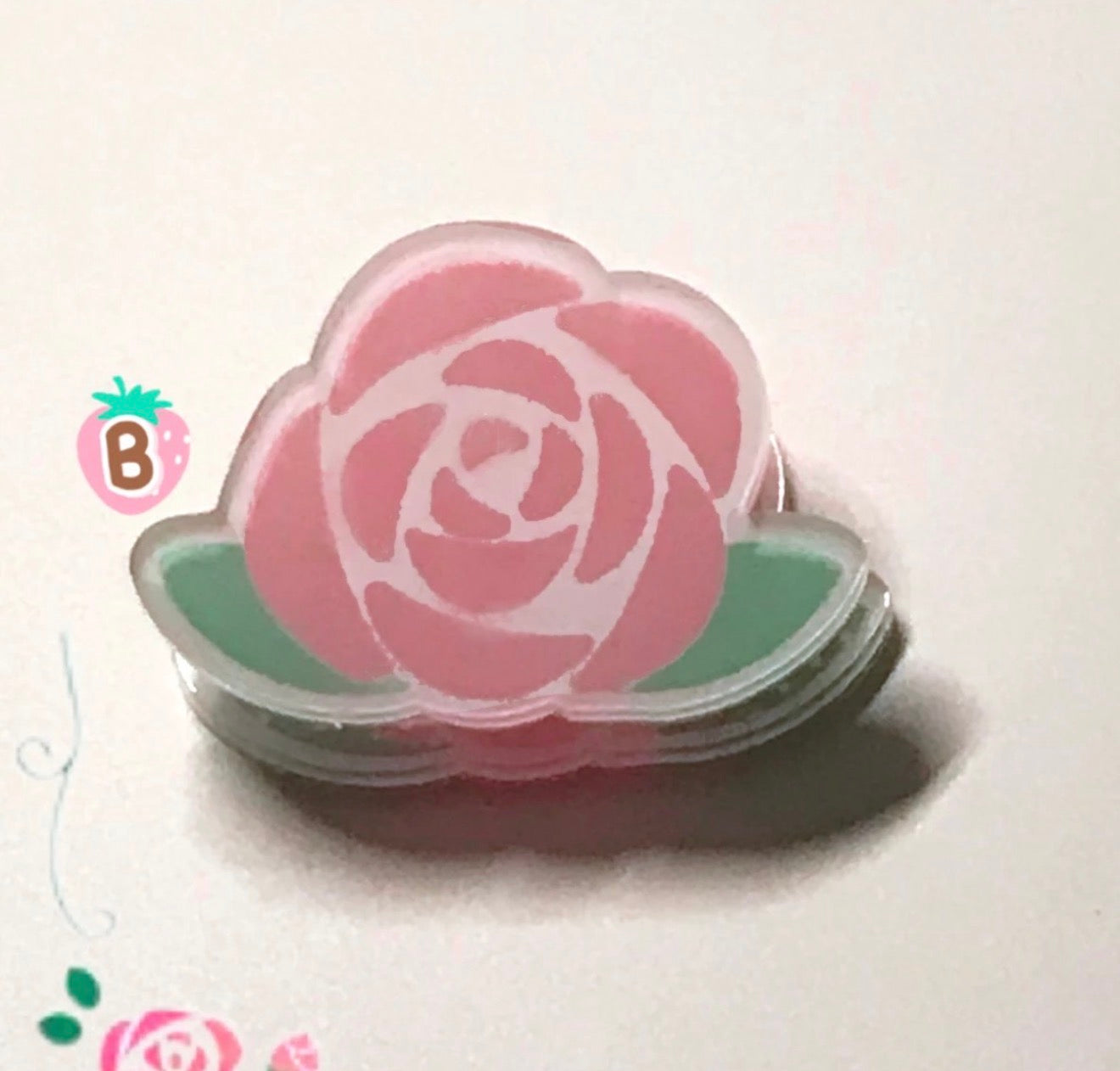 {homemade chestnut} rose charmmy kitty acrylic clip + strap