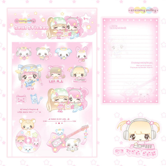 {creamy milky} pink rock star sticker