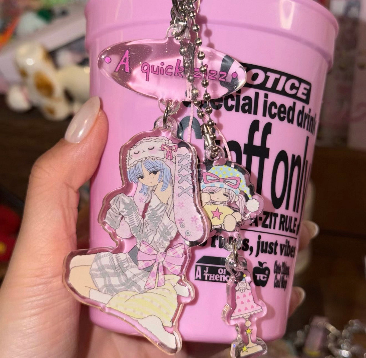 {YAO} lucky sleep acrylic keychains