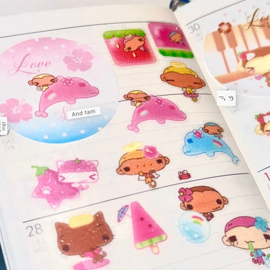 {happy nyang day} summer monkey kiss cut tape