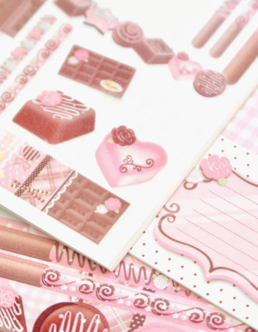 {pearly button} pink rose cocoa set