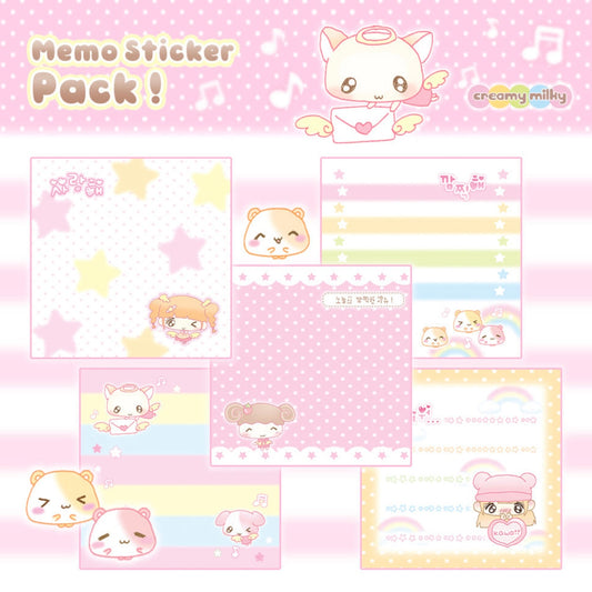 {creamy milky} pink memo sticker pack