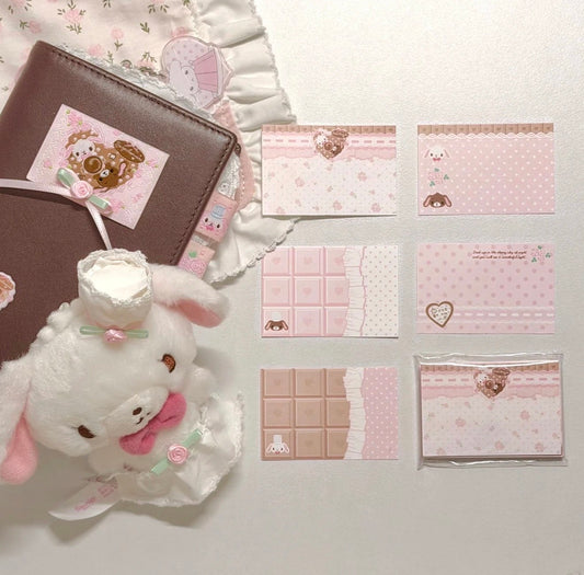 {homemade chestnut} chocolate sugarbunnies note set